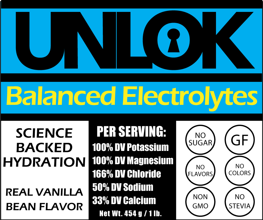 UNLOK | Balanced Electrolyte Hydration Powder | Real Vanilla | 0g Sugar | No Fake Flavors! | 454g Jar - 30 Servings